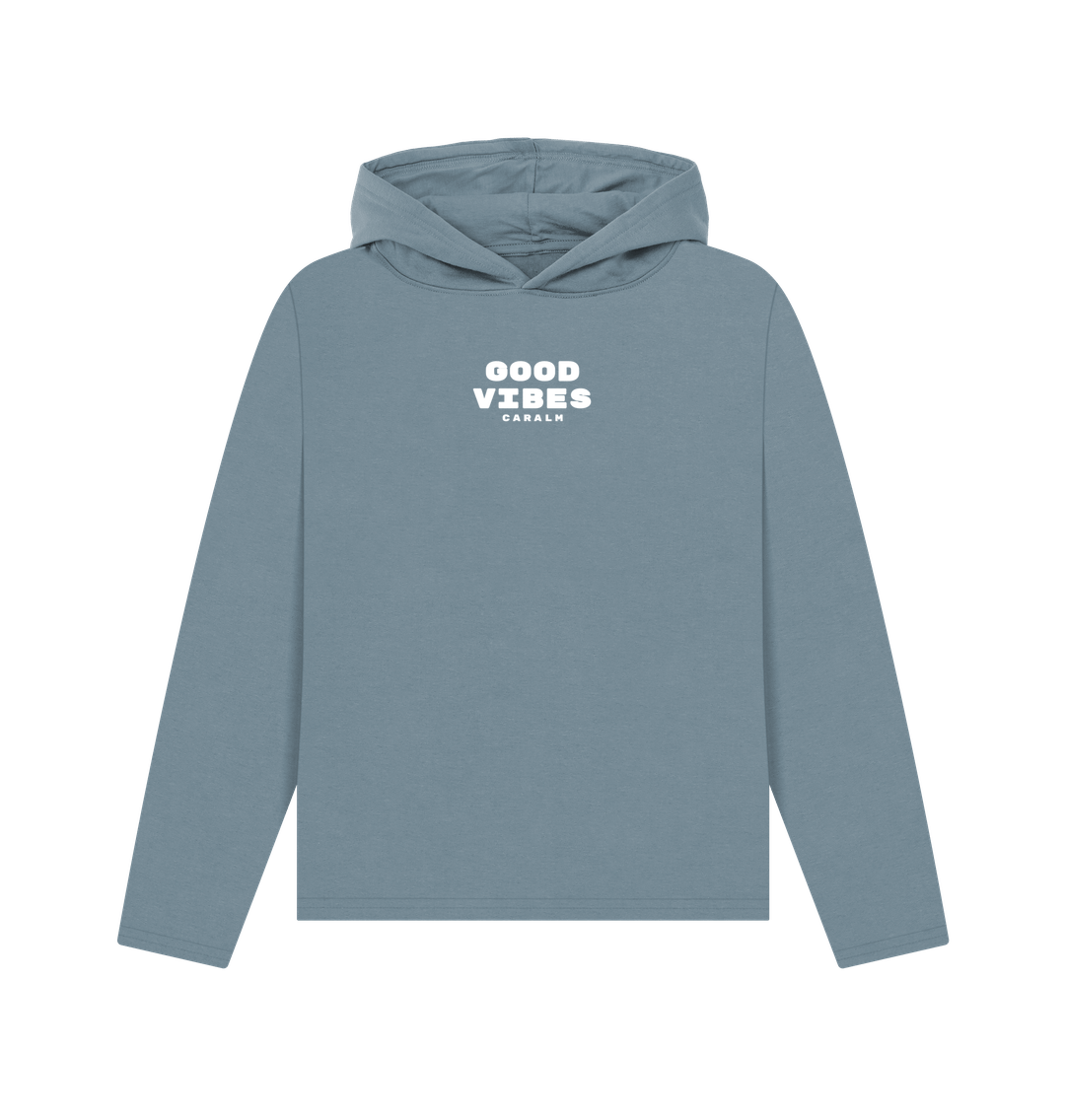 Stone Blue Hoodie GOOD VIBES Mujer