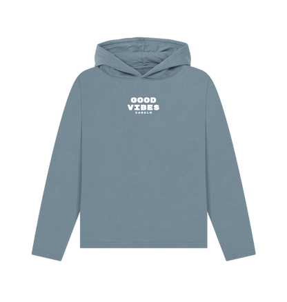 Stone Blue Hoodie GOOD VIBES Mujer