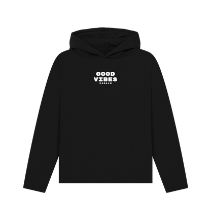 Black Hoodie GOOD VIBES Mujer